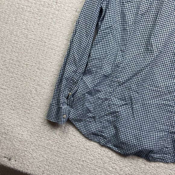 Michael Kors Dress Shirt Mens S Blue / White Gingham Check Collared Button Down - Picture 12 of 14